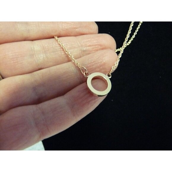 BaubleBar Adrielle Triple Chains Pink Gold Tone Open Circle Pendant Necklace - Picture 8 of 8